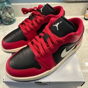 Brand New Jordan Low-Top Sneakers in Black and Hibiscus